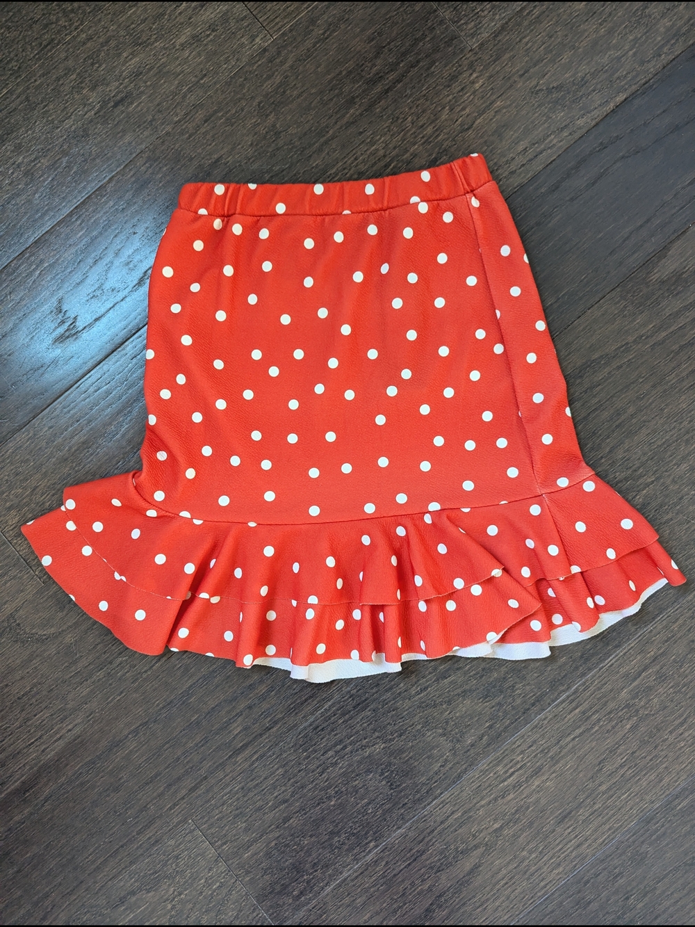 Nasty Gal Red Polka Dot Ruffle Mini Skirt